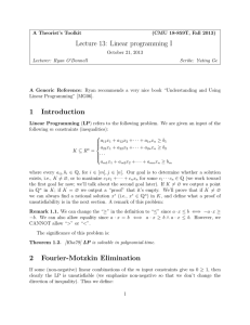 Lecture 13: Linear programming I