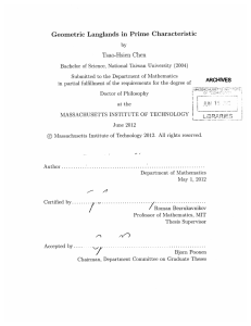 Geometric  Langlands  in  Prime  Characteristic ARCHIVES