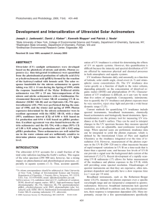 Development and Intercalibration of Ultraviolet Solar Actinometers Joseph J. Jankowski