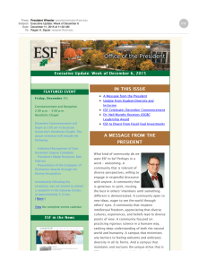 IN THIS ISSUE Executive Update: Week of December 6, 2015 FEATURED EVENT