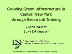 Growing Green Infrastructure in Central New York through Green Job Training Virginia Williams