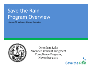 Save the Rain Program Overview Onondaga Lake g
