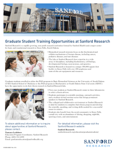 Graduate Student Training Opportunities at Sanford Research