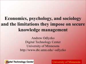 Economics, psychology, and sociology and the limitations they impose on secure