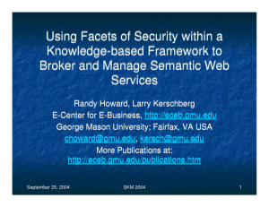 Using Facets of Security within a Knowledge-based Framework to Services