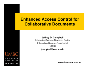 Enhanced Access Control for Collaborative Documents Jeffrey D. Campbell