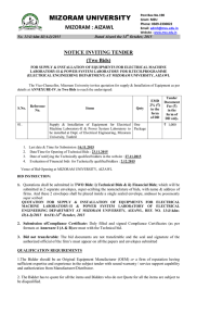 NOTICE INVITING TENDER (Two Bids) No. 11/4/Adm-II(A-I)/2015