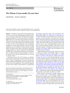 The Wilson–Cowan model, 36 years later Alain Destexhe · Terrence J. Sejnowski