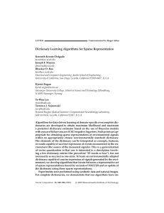 Dictionary Learning Algorithms for Sparse Representation Kenneth Kreutz-Delgado Joseph F. Murray