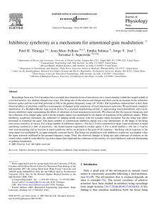 Inhibitory synchrony as a mechanism for attentional gain modulation