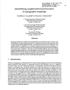 Quantifying neighbourhood preservation in topographic mappings Geoffrey J. J.
