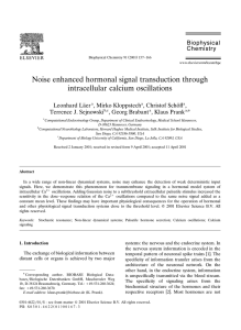 Noise enhanced hormonal signal transduction through intracellular calcium oscillations ¨ Leonhard Laer