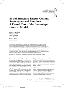 Social Structure Shapes Cultural Stereotypes and Emotions: Content Model