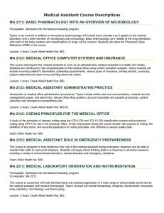 Medical Assistant Course Descriptions