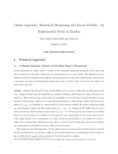 Online Appendix: Household Bargaining and Excess Fertility: An I. Technical Appendix