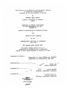 The  Politics of  Co-operative  and  Non-profit ... in  Inner-city Neighborhoods: