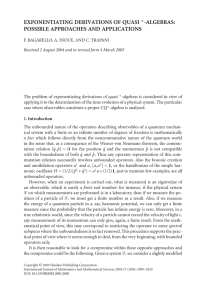 EXPONENTIATING DERIVATIONS OF QUASI -ALGEBRAS: POSSIBLE APPROACHES AND APPLICATIONS