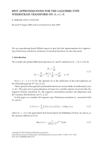 BEST APPROXIMATIONS FOR THE LAGUERRE-TYPE WEIERSTRASS TRANSFORM ON [ ∞
