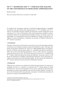 ON -MANIFOLDS AND -SURFACES FOR ANALYSIS OF THE CONVERGENCE OF MESH-BASED APPROXIMATION