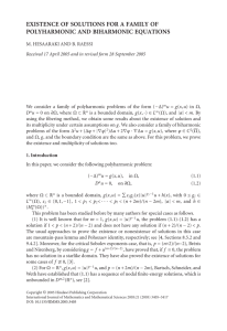 EXISTENCE OF SOLUTIONS FOR A FAMILY OF POLYHARMONIC AND BIHARMONIC EQUATIONS