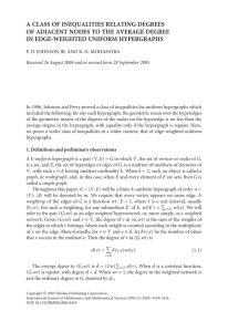 A CLASS OF INEQUALITIES RELATING DEGREES IN EDGE-WEIGHTED UNIFORM HYPERGRAPHS