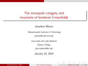 The monopole category and invariants of bordered 3-manifolds Jonathan Bloom
