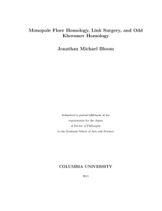 Monopole Floer Homology, Link Surgery, and Odd Khovanov Homology Jonathan Michael Bloom