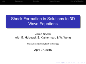 Shock Formation in Solutions to 3D Wave Equations Jared Speck