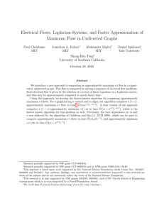 Electrical Flows, Laplacian Systems, and Faster Approximation of