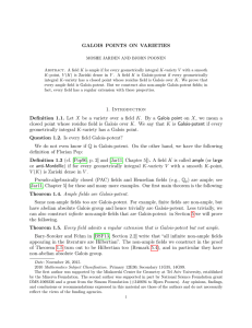 GALOIS POINTS ON VARIETIES