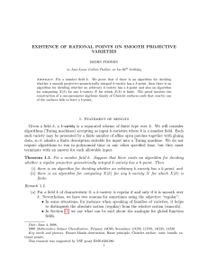 EXISTENCE OF RATIONAL POINTS ON SMOOTH PROJECTIVE VARIETIES