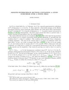 SMOOTH HYPERSURFACE SECTIONS CONTAINING A GIVEN SUBSCHEME OVER A FINITE FIELD