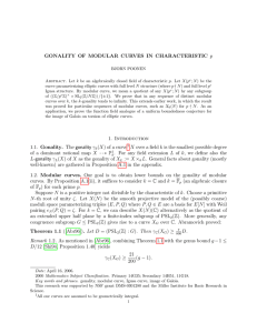 GONALITY OF MODULAR CURVES IN CHARACTERISTIC p