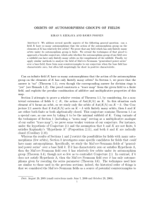 ORBITS OF AUTOMORPHISM GROUPS OF FIELDS