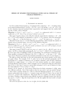 ZEROS OF SPARSE POLYNOMIALS OVER LOCAL FIELDS OF CHARACTERISTIC p