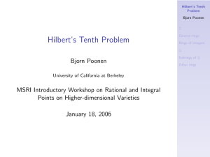 Hilbert’s Tenth Problem