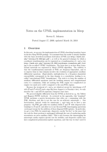 Notes on the UPML implementation in Meep 1 Overview Steven G. Johnson