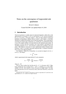 Notes on the convergence of trapezoidal-rule quadrature 1 Introduction