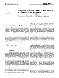Roughness losses and volume-current methods in photonic-crystal waveguides Applied Physics B ✉