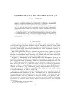 DISPERSIVE EQUATIONS AND THEIR ROLE BEYOND PDE