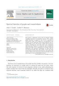 Spectral bisection of graphs and connectedness Linear Algebra and its Applications ,