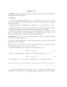 Problem Set 1 applications of Fourier analysis.