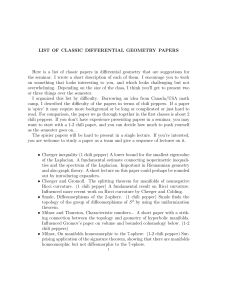 LIST OF CLASSIC DIFFERENTIAL GEOMETRY PAPERS