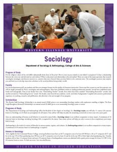 Sociology W E S T E R N   I... Department of Sociology &amp; Anthropology, College of Arts &amp; Sciences