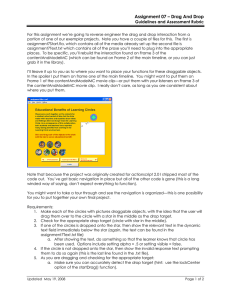 Assignment 07 – Drag And Drop Guidelines and Assessment Rubric