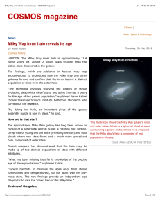 COSMOS magazine Milky Way inner halo reveals its age News