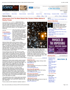 ScienceDaily (Jan. 14, 2007) — Astronomers have