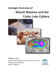 Mount Mazama and the Crater Lake Caldera Geologic Overview of