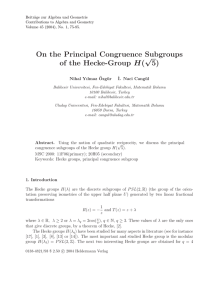 Beitr¨ age zur Algebra und Geometrie Contributions to Algebra and Geometry