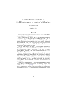 Gromov-Witten invariants of Georg Oberdieck October 2015